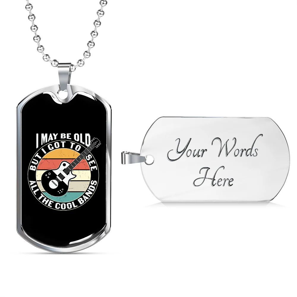 Musician Necklace May Be Old Personalized Engraved Silver Dog Tag Necklace Cust